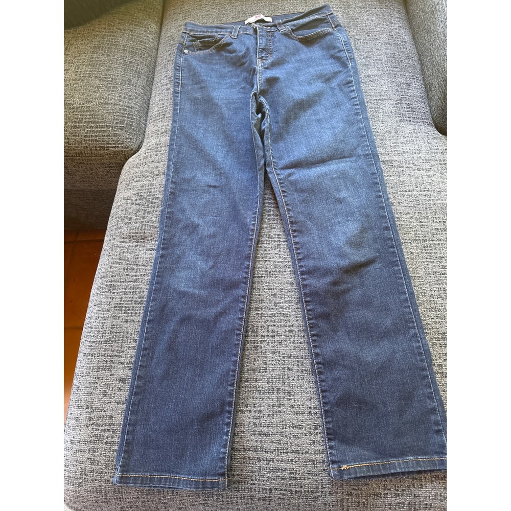 Levis 512 Perfectly Slimming Straight Leg Jeans Dark Wash Blue Womens 8 S/C‎